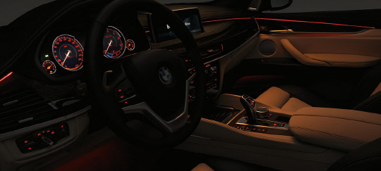 BMW 'X6'의 내부 앞좌석 인테리어 모습. BMW코리아 제공